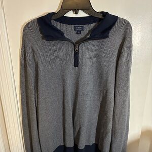 J. Crew Men's Zip Up Sweater in Navy and Gray